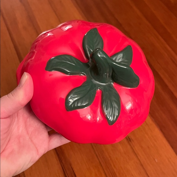 Red Tomato Ceramic Container - Picture 6 of 9